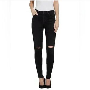 Citizens of Humanity Rocket High Rise Skinny Distressed Black Size 29
